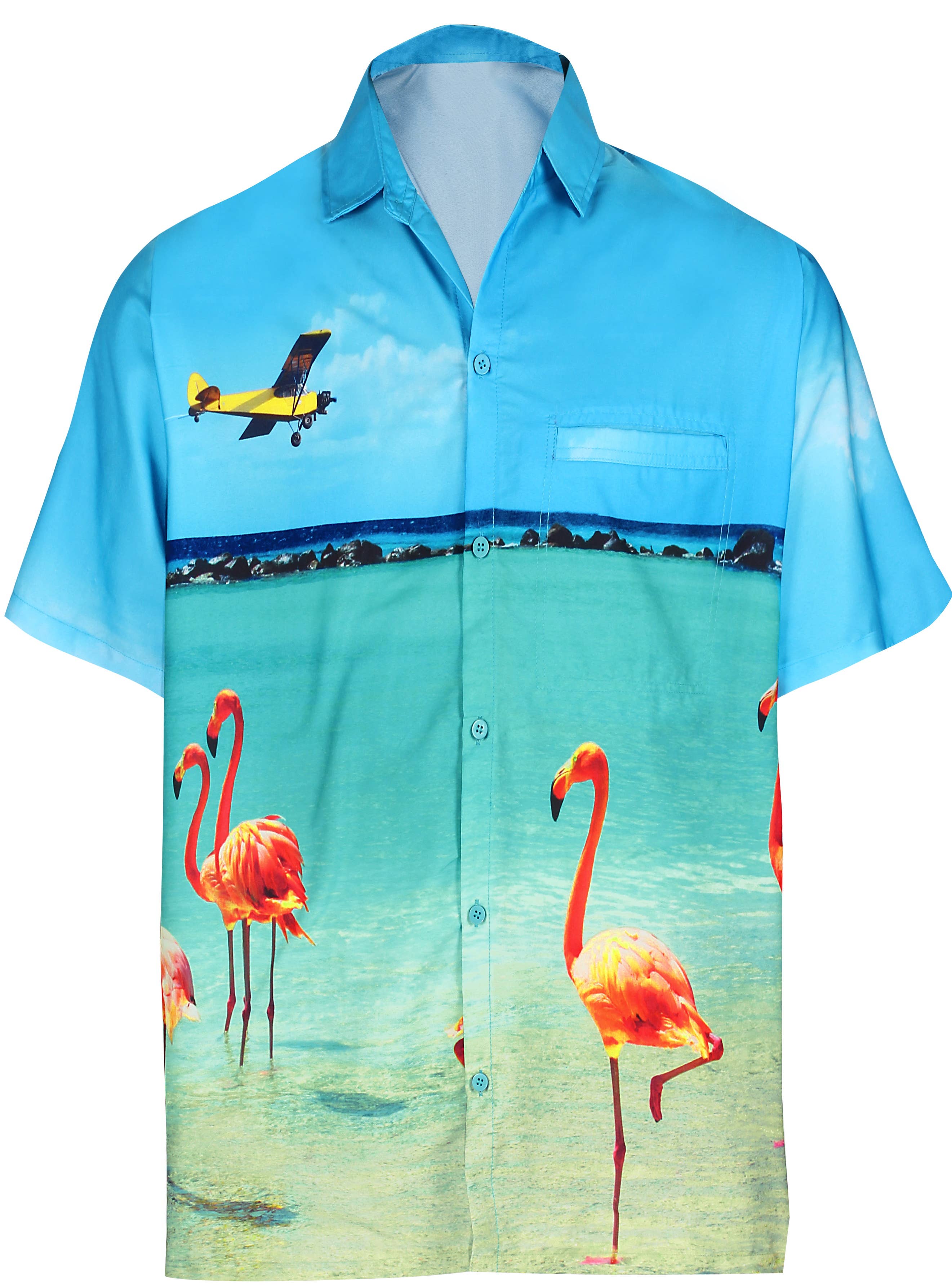 HAPPY BAY Men's Party Beach Shirts L Seashore, Flamingos for wholesale on Faire2