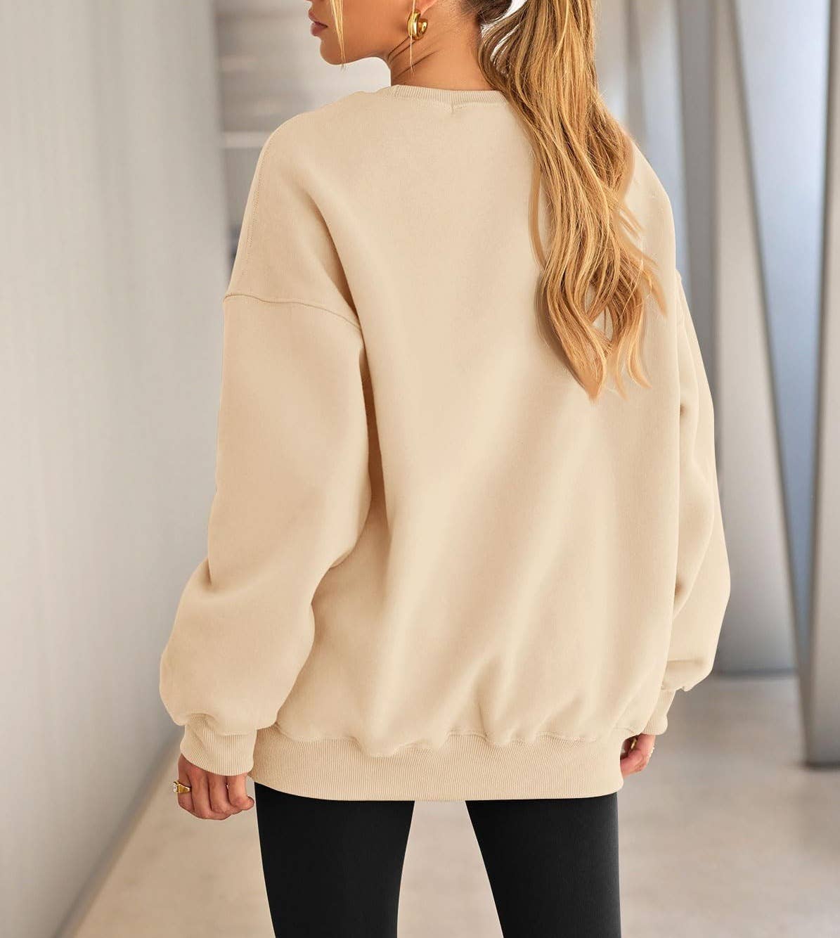 Masyal - Wholesale Sweatshirt - Women's - Women Oversize Fleece Crew Neck Sweatshirts9