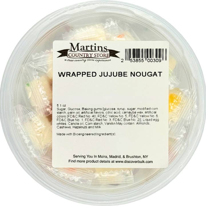 Martin's Country Store LLC - Wholesale Nougat - WRAPPED JUJUBE NOUGAT 5.1oz