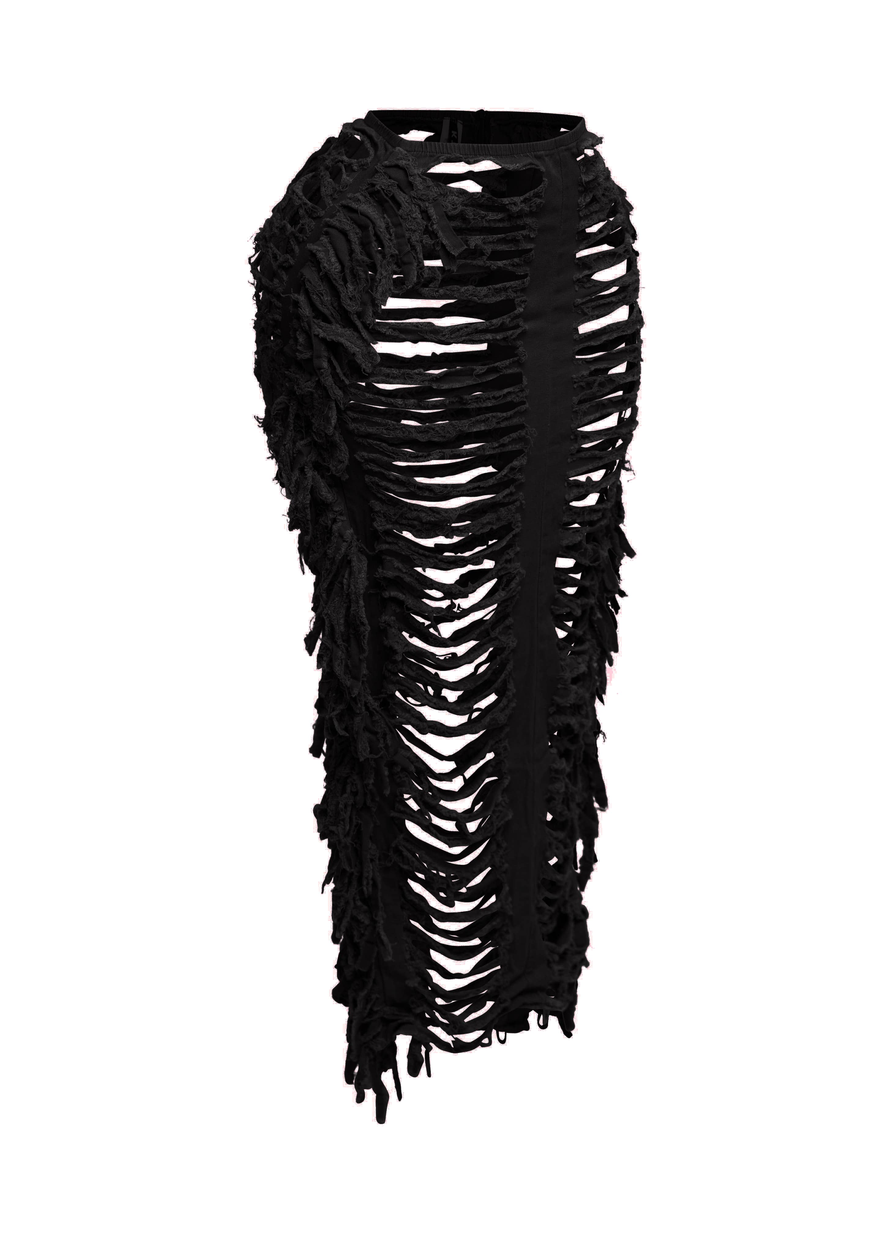 K Too - Wholesale Skirt - Women's - Distressed fringe maxi skirt12