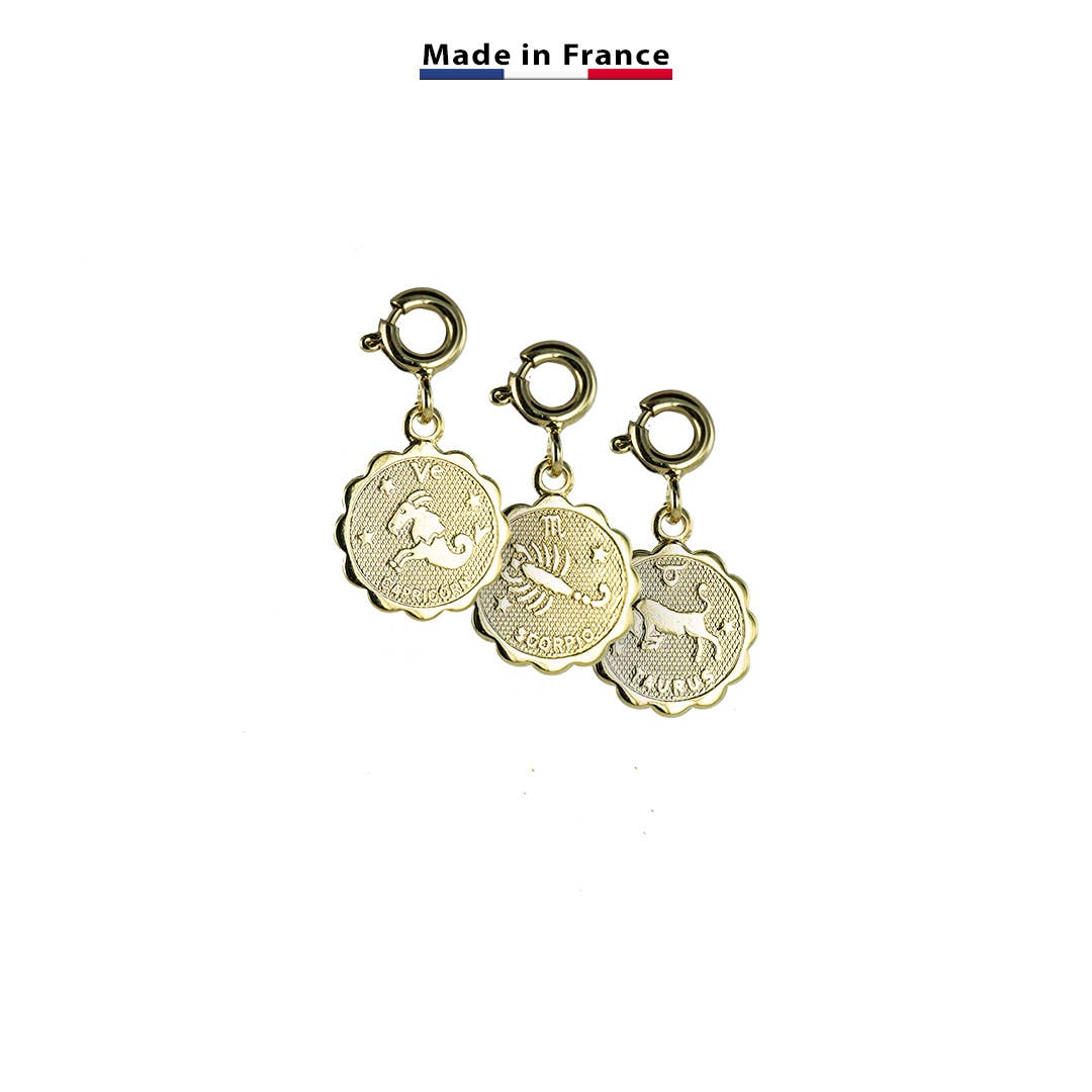 Bijoux Fabrication Française - Wholesale Individual Charm/Pendant - Removable Medal/Charm - 18K Gold - Astrological Sign7