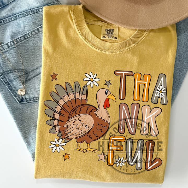 Festlicher Dankbarer Truthahn – Comfort Colors T-Shirt für den Großhandel von Southern Heritage Outfitters