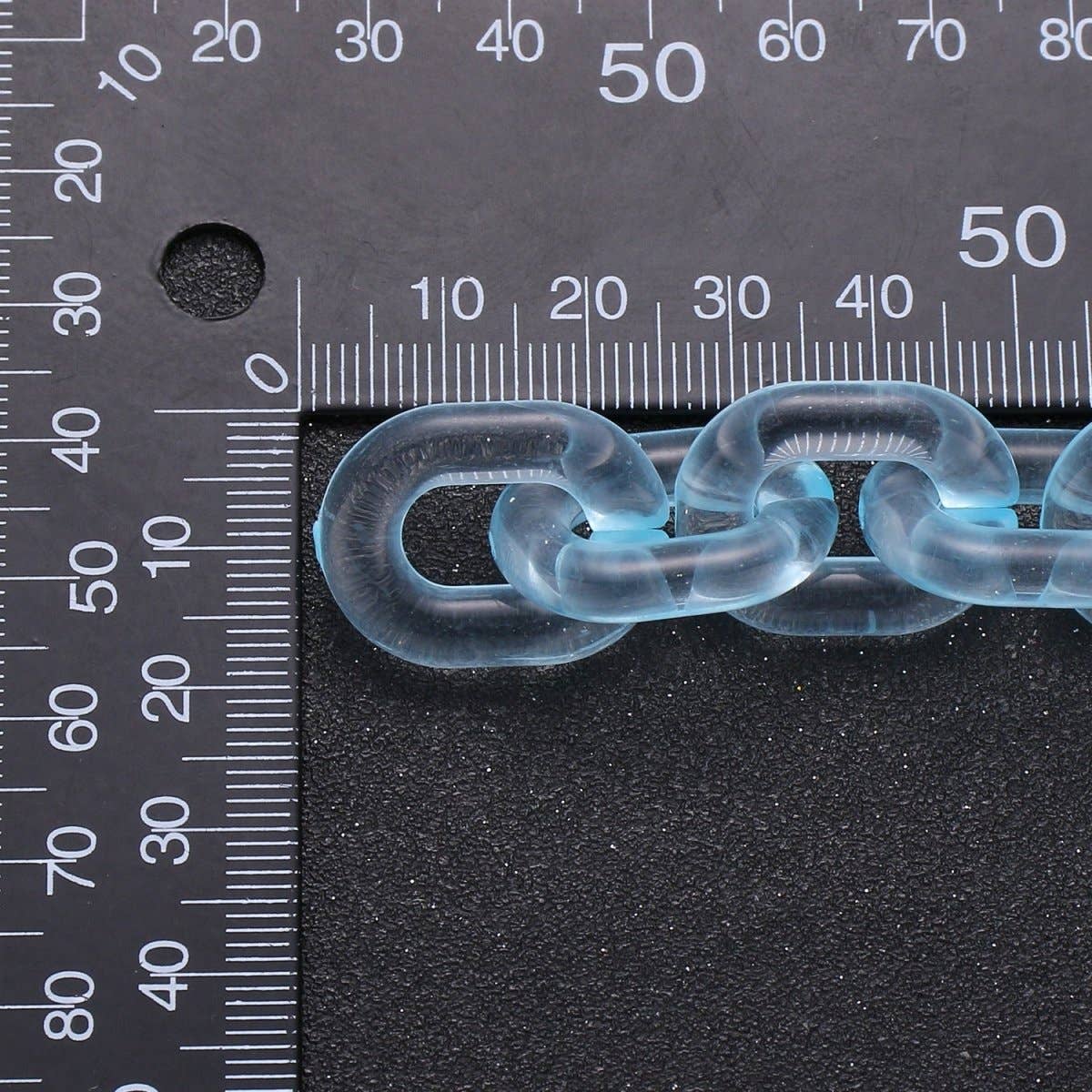 Aim Eternal - Wholesale Link & Chain Necklace - 1X Clear Oval Acrylic Link Chain, Translucent Plastic Chain, Chunky Necklace Chain with Open Links Size 23.8mm x 18.8mm11