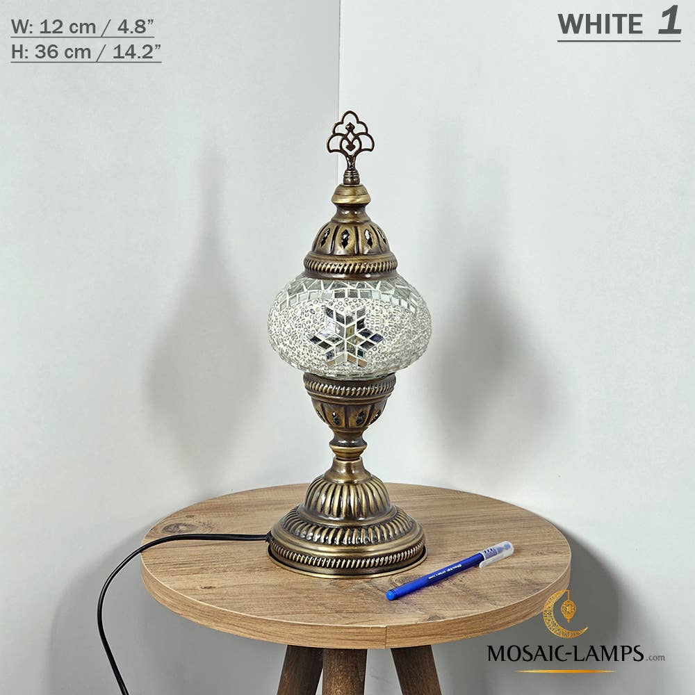 Mosaic Lamps - Vendita all'ingrosso Lampada da scrivania/d'accento - Lampada da tavolo turca a mosaico media con globo, artigianale, disponibile in 10+ colori43