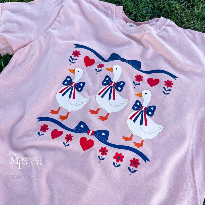 Vintage 80s Patriotic Geese Tee/T-Shirt for wholesale by McKenzie’s Infinity LLC