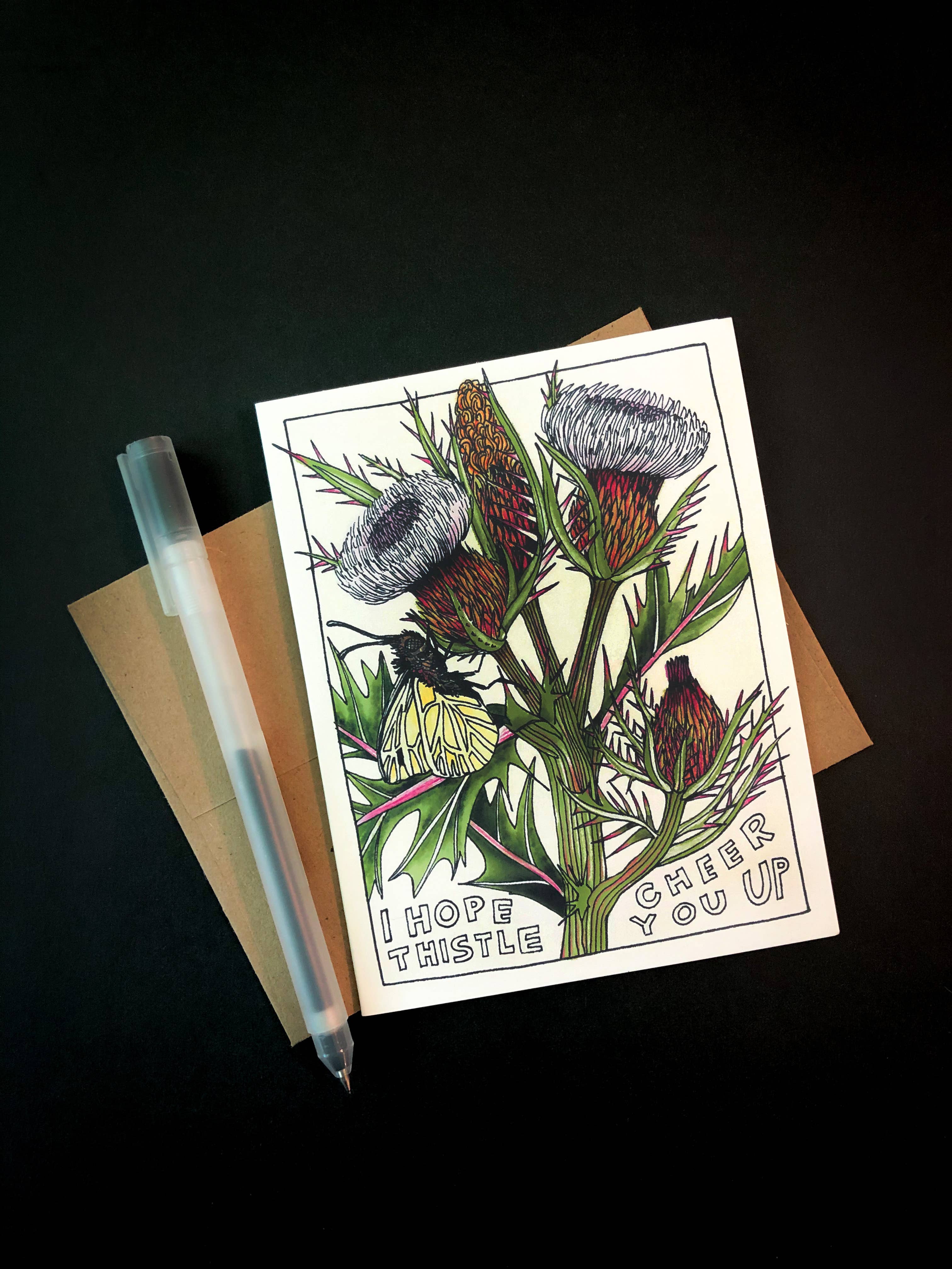 Mattea - Wholesale Encouragement Card - I Hope Thistle Cheer You Up Card1