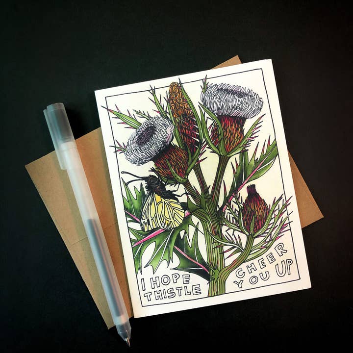 Mattea - Wholesale Encouragement Card - I Hope Thistle Cheer You Up Card1