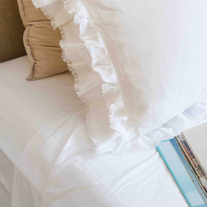 Weiss Ruche Rüschen Weiße Leinen Eurobezüge für den Großhandel auf Faire2