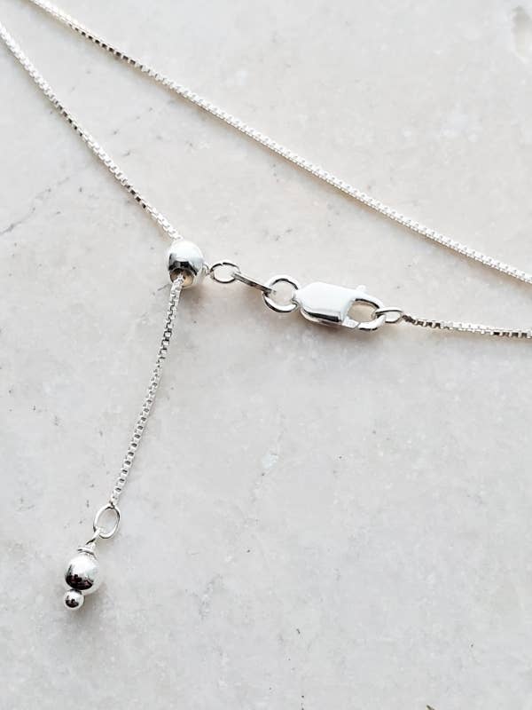 Sterling Silver Box Chain Adjustable w/ Lobster clasp for wholesale by Sosie Designs