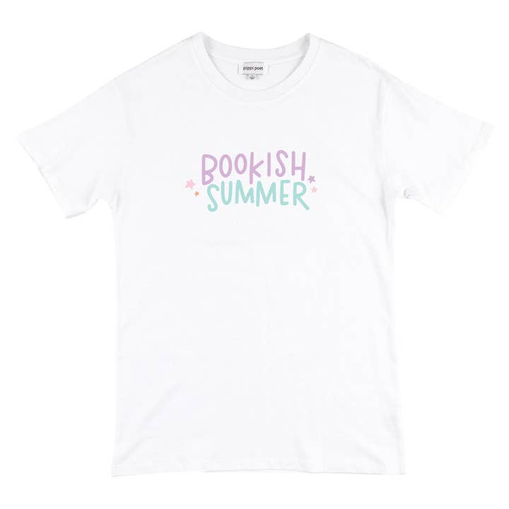 Pippi Post - Vendita all'ingrosso Maglietta serigrafata - Donna - Essenziali Estivi per Amanti dei Libri - Maglietta Pippi bianca1