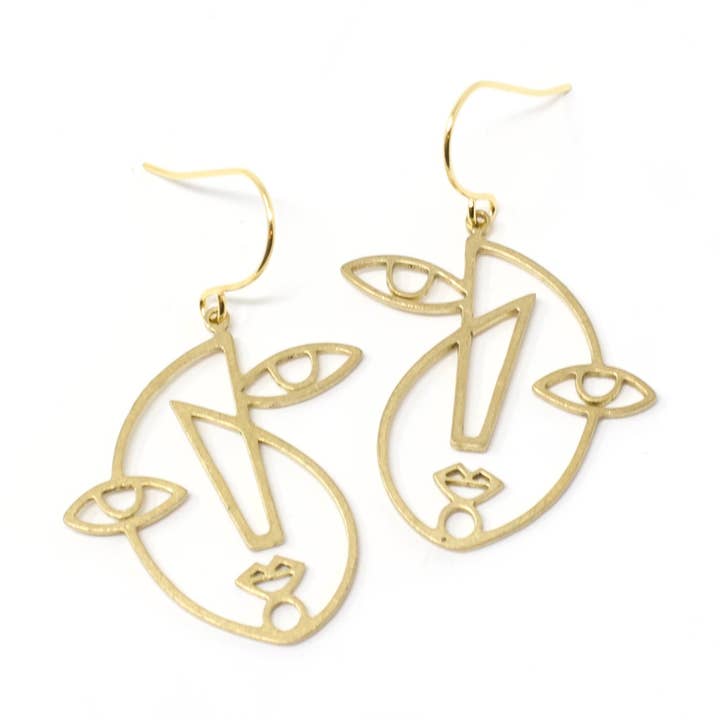 Brass Face Earrings for wholesale by Crafts & Love