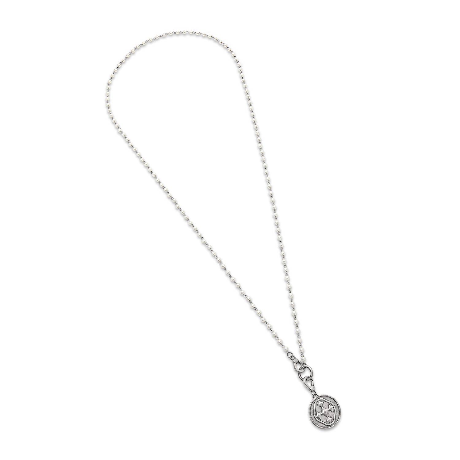 Gracewear Collection - Wholesale Pendant/Charm Necklace - Long Rosary Style Shield Necklace2