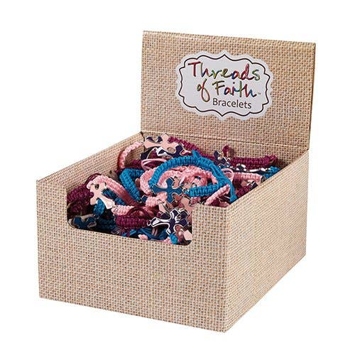 Faithworks by Creative Brands - Wholesale Jewelry Set - Enamel Cross/Braid Cord Bracelets Display - 36 Pcs