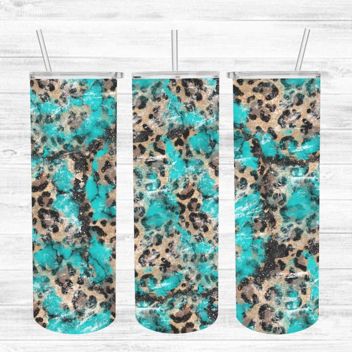 Gobelet Guépard et Turquoise pour la vente par Loran And Company