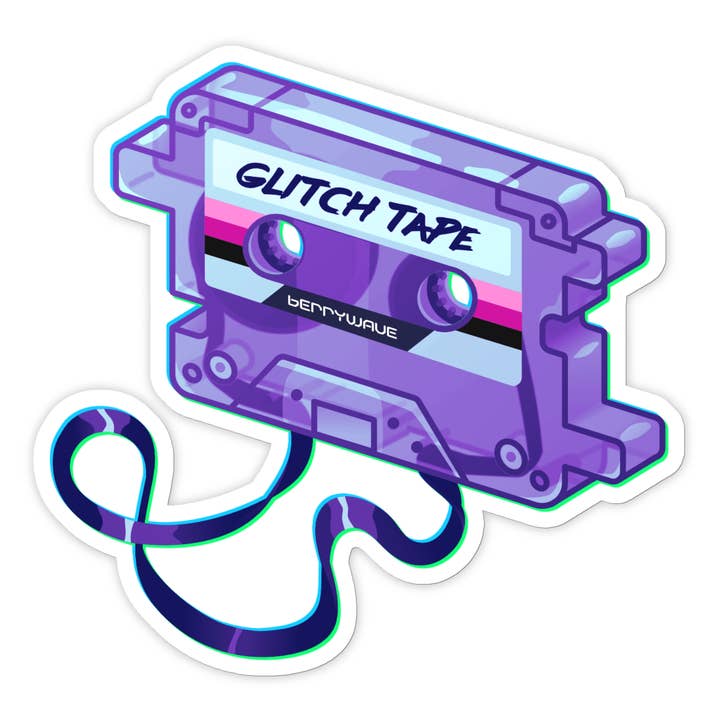 Purple "GlitchTape" Vinyl Sticker for wholesale by Glitchberry
