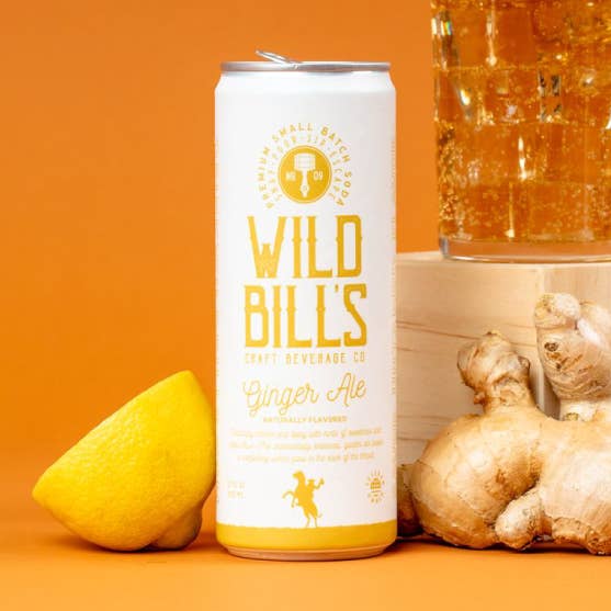 Ginger Ale - Premium Cane Sugar Soda, 12-Pack, Cans for wholesale by Wild Bill’s Craft Beverage Co.