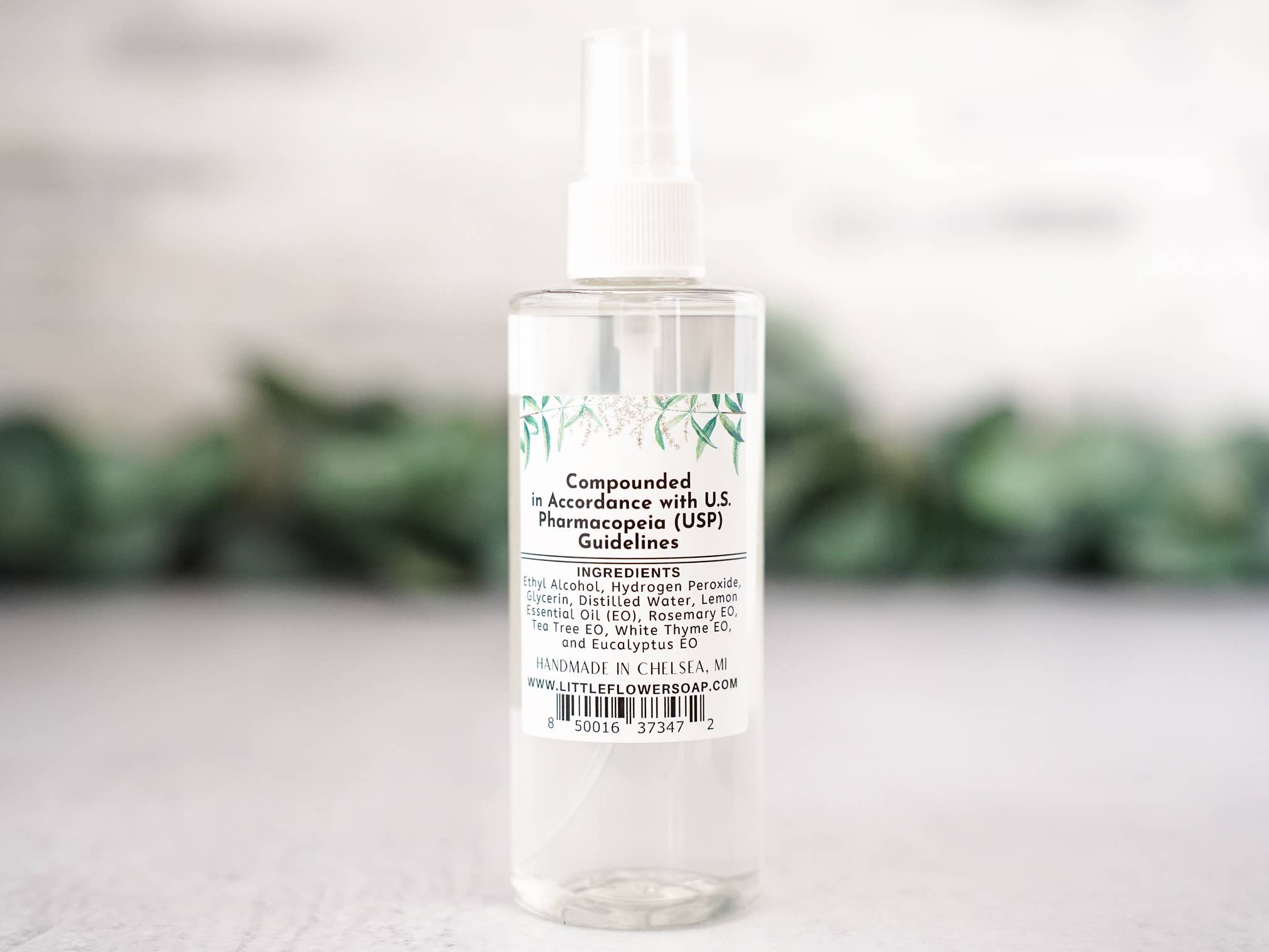 The Little Flower Soap Co - Wholesale Hand Sanitizer - Hand Sanitizer Spray 4oz Bottle - White Thyme & Rosemary1