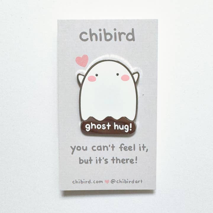 Épingle en émail "Câlin de fantôme" pour la vente par Chibird