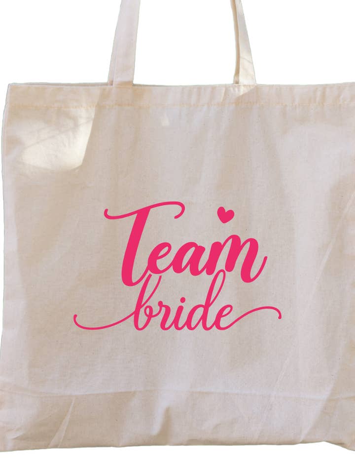 Second Ave Canvas Team Bride Pink Hen Do Bag for wholesale by Second Ave Gift Company