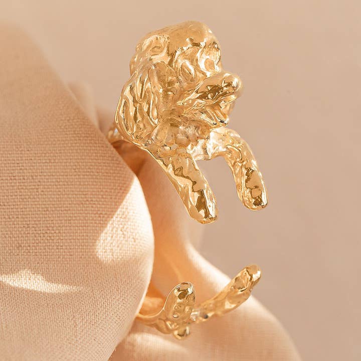 Anillo de Caniche en Plata 925 y Bronce de 18 Kt para venta al por mayor de Gabbo Design