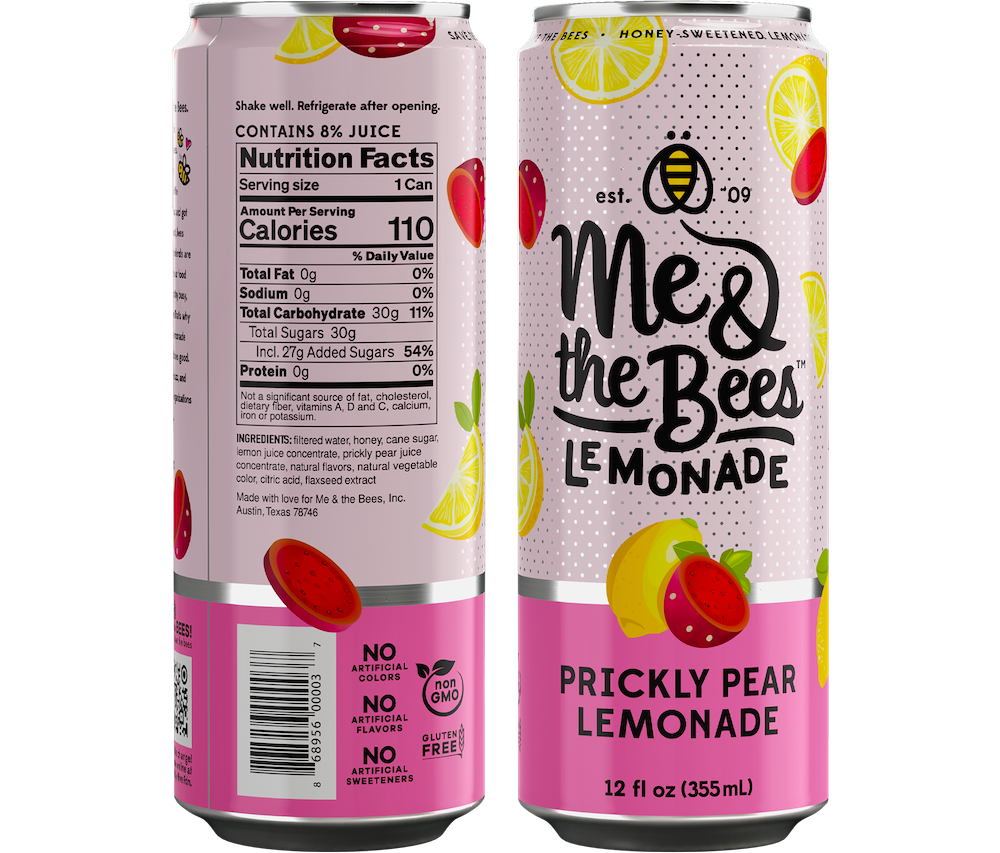 Me & the Bees Lemonade - Wholesale Fruit Juice - Prickly Pear Lemonade (12 count case)2