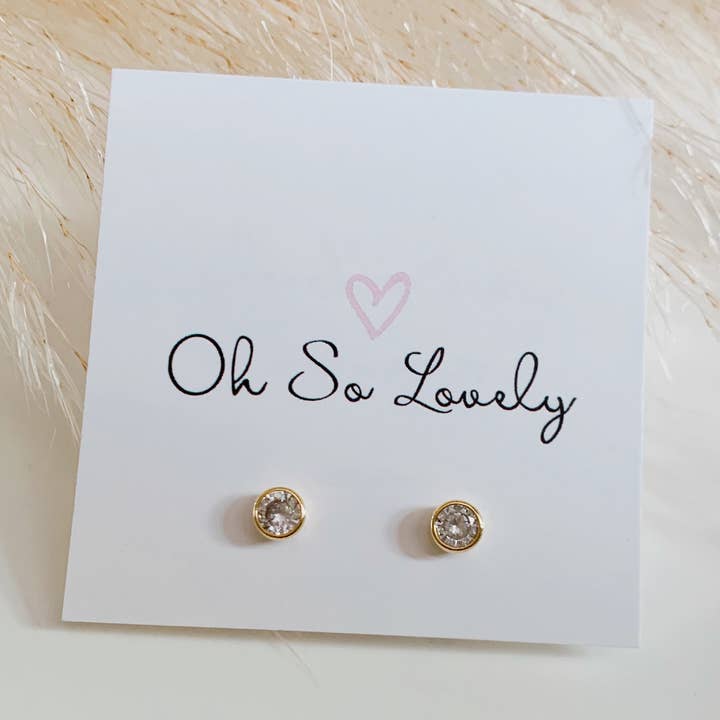 Solitaire Studs for wholesale by Oh So Lovely