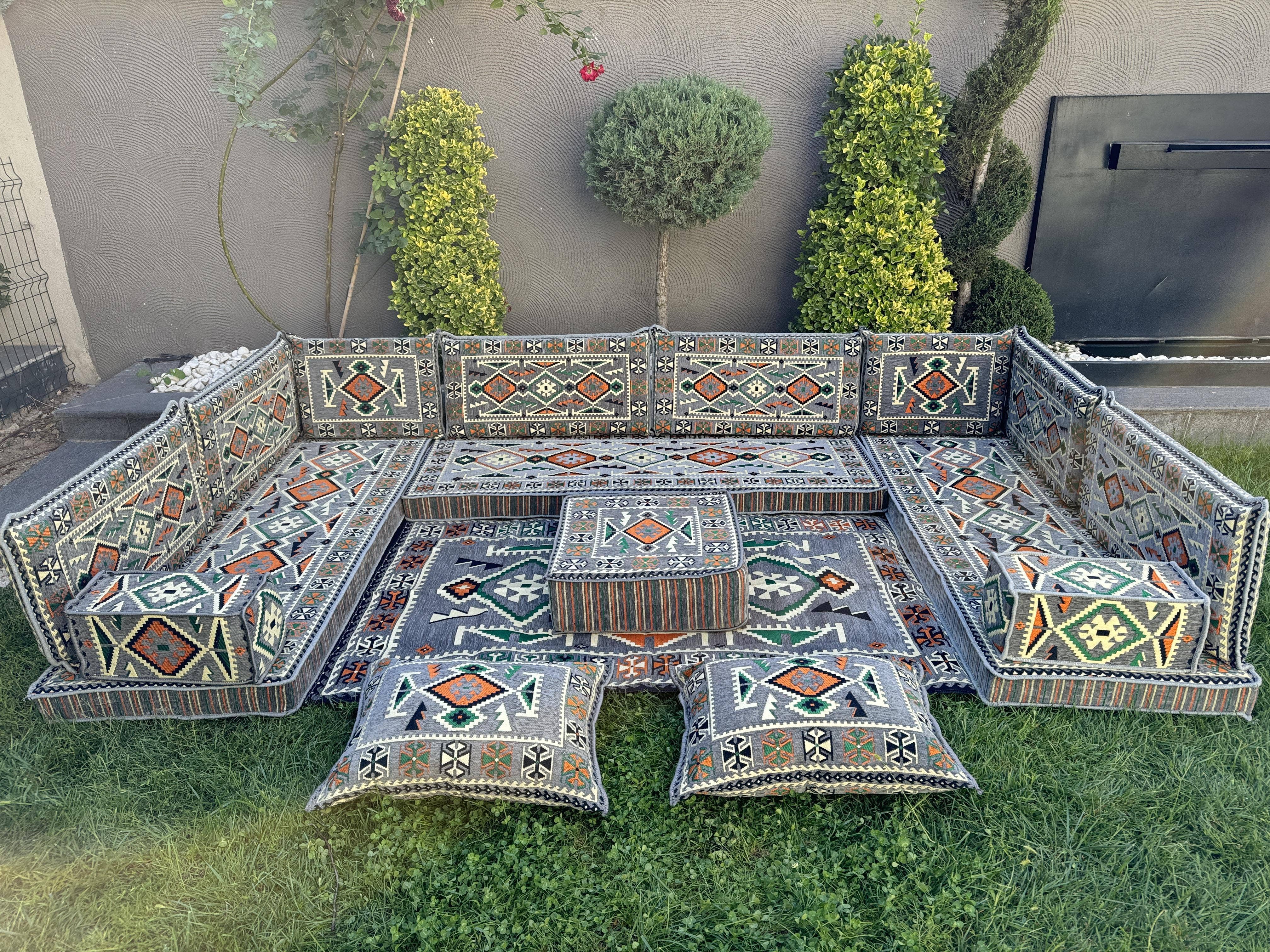 The Loom Wholesale – wholesale Ottoman – Handmade Floor Seating - Kilim Patterned Ottoman Floor Sofa2