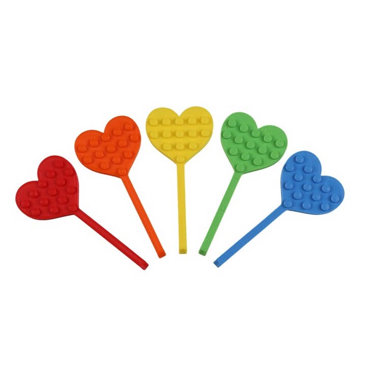 Lot de 5 cœurs à cupcakes compatibles avec les briques LEGO® pour la vente par Made Happy Gifts