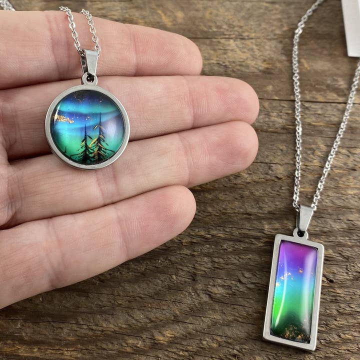 Be Inspired UP - Wholesale Pendant/charm necklace - Northern Lights "Tree Tops" Pendant, petite9