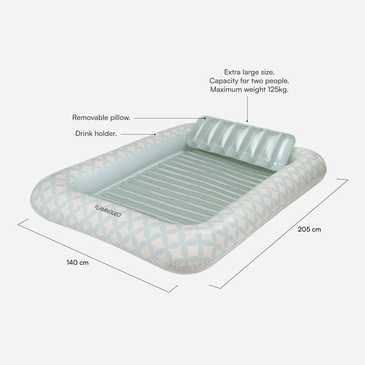 Flamingueo - Venta al por mayor Accesorio para la playa - Tanning pool con portavasos Aquamarine1