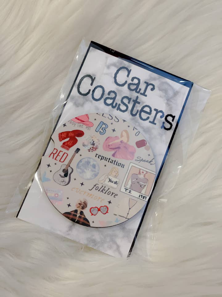 T Swift Car Coasters for wholesale by The Sassy Owl