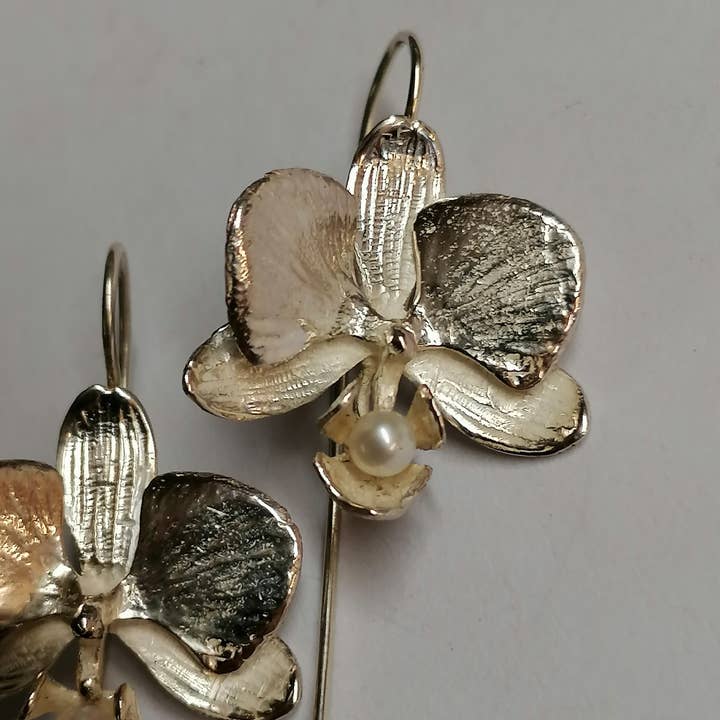 Andrew O'Dell Jewellery – wholesale Dangle earrings – Orchid Drop Earrings Made From Silver4