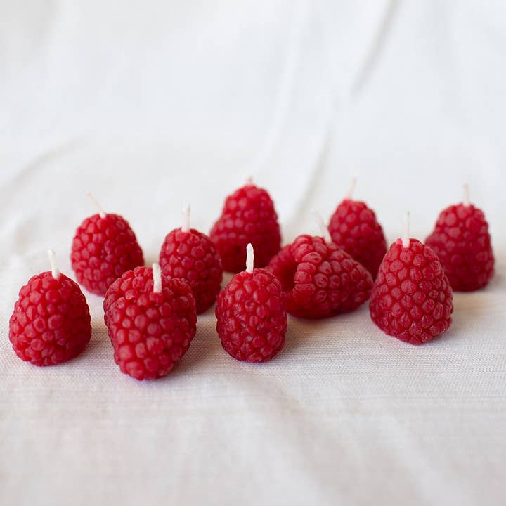 Happy Organics - Wholesale Novelty Candle - Beeswax Raspberry Birthday Candles