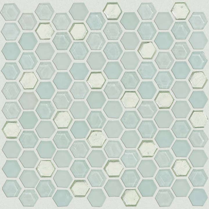 Thomas Avenue Ceramics - Wholesale Wall Tile - 1" Hexagon Poured Glass Mosaic Tile 5