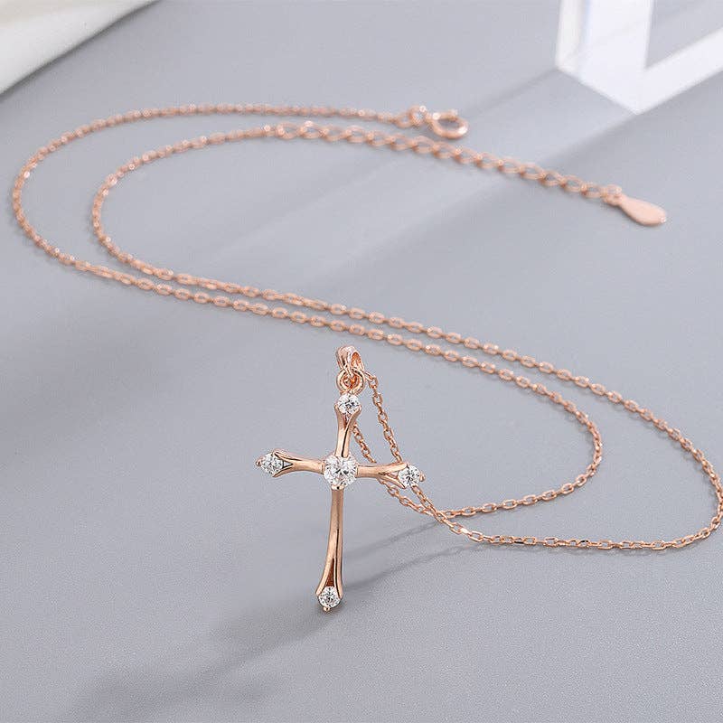 Perimade & Co. LLC - Wholesale Pendant/Charm Necklace - Dainty Cross Charm Pendant Necklace in 925 Sterling Silver1