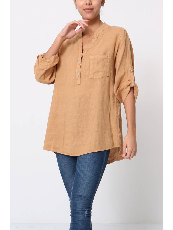 LÉA & LUC - Wholesale Buttoned-down shirt – Women's - 100% Linen Blouse REF. 636750