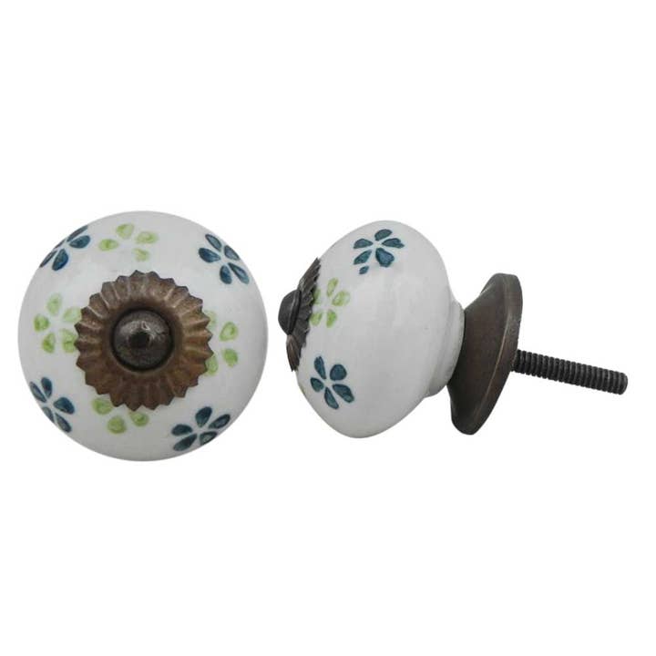 Green 6 Piece Dresser Door Knobs Ceramic Unique Cabinet Pulls for wholesale on Faire