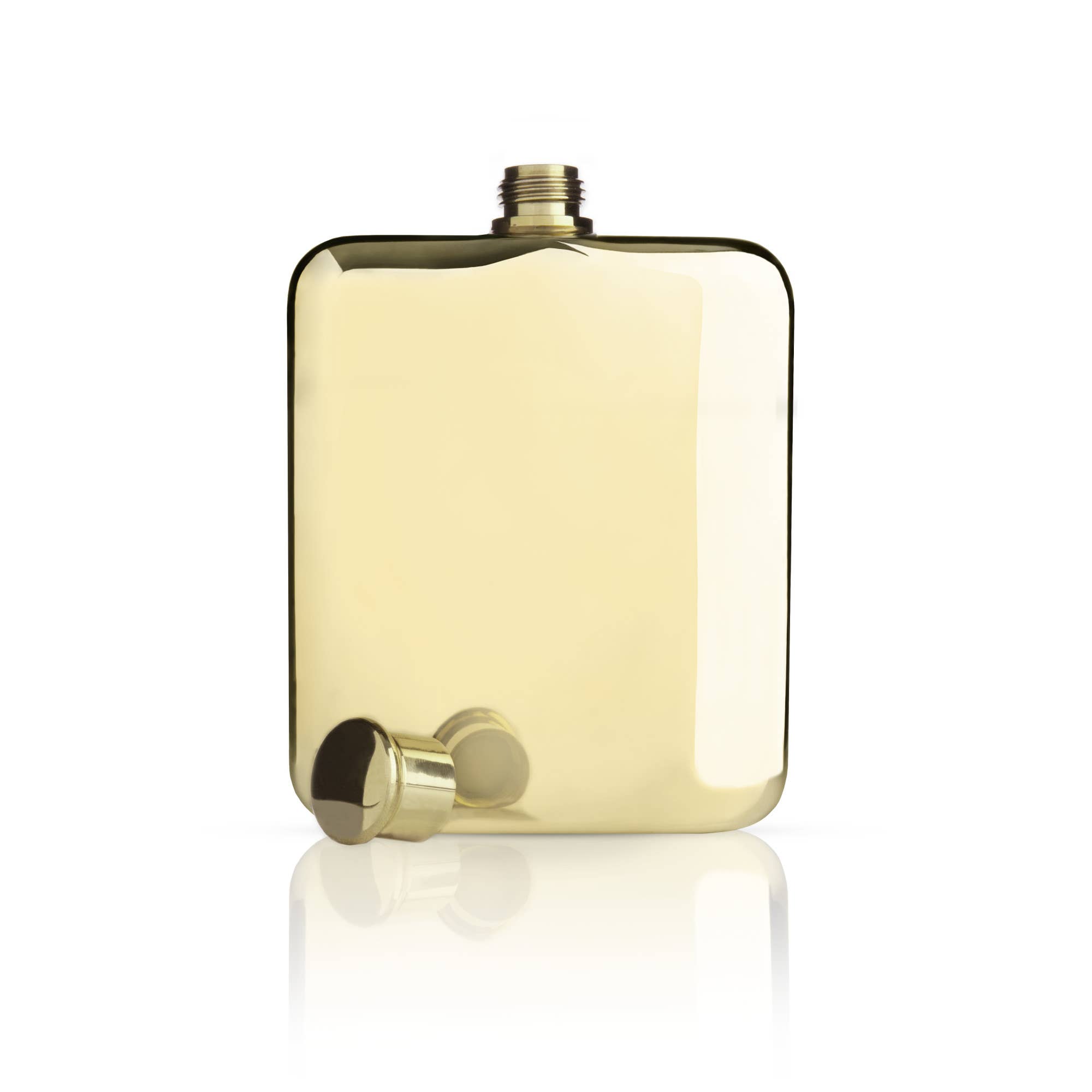 Viski - Wholesale Flask - Belmont™ Polished Gold Plated Flask2