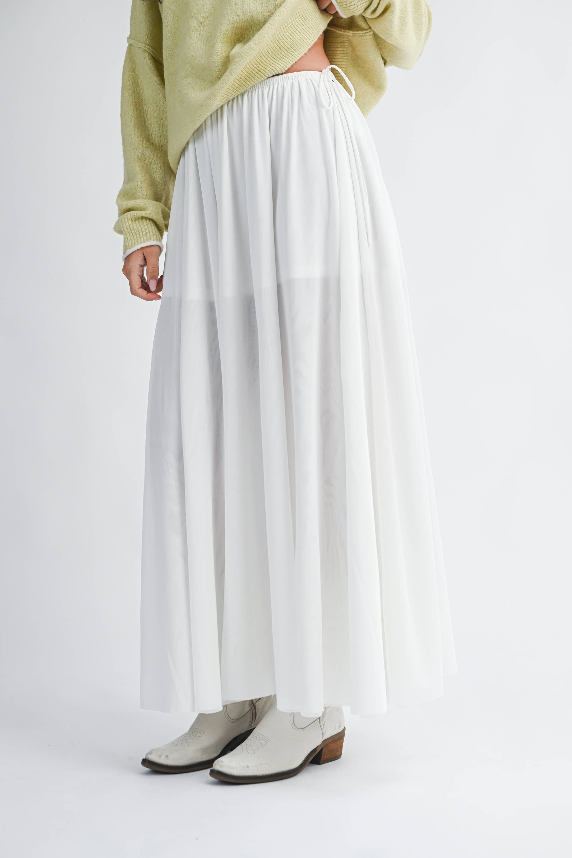 AEMI + CO - Wholesale Skirt - Women's - 7185GK Flowy Mesh Maxi Skirt13