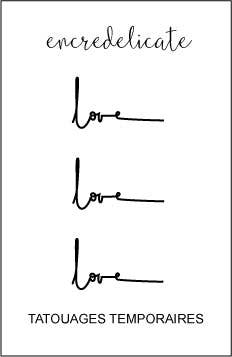 encredelicate - Venta al por mayor Tatuajes temporales - Tatuaje temporal minimalista Love (juego de 3)1