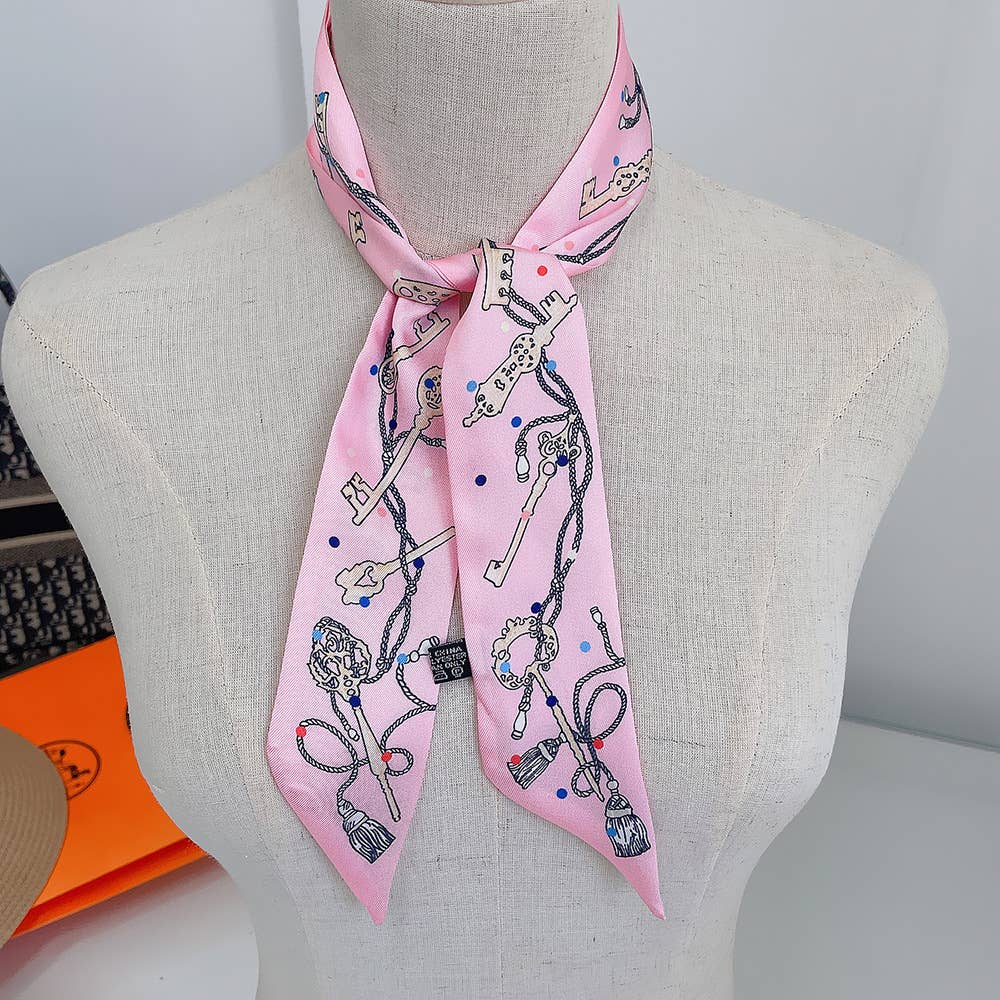 Winding River - Wholesale Scarf - Women's - Key Ribbon Scarf and Round Orange Gift Box 7