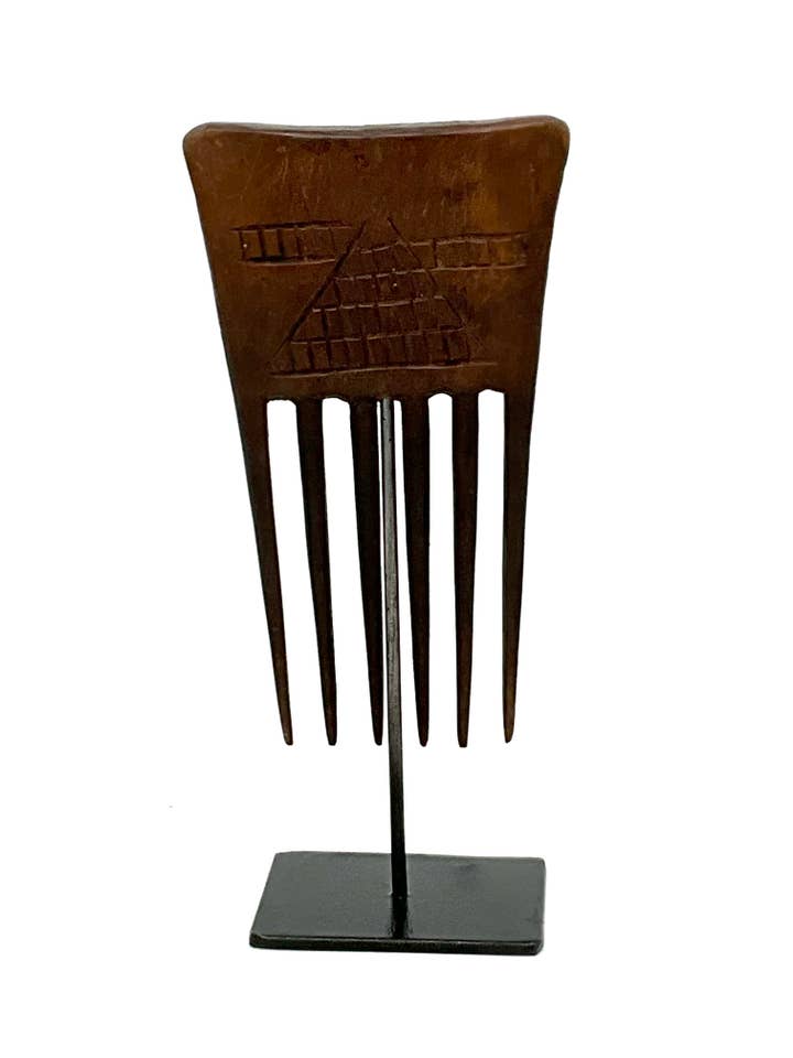 Baule Comb on Stand - Ivory Coast for wholesale by Jofa African Imports