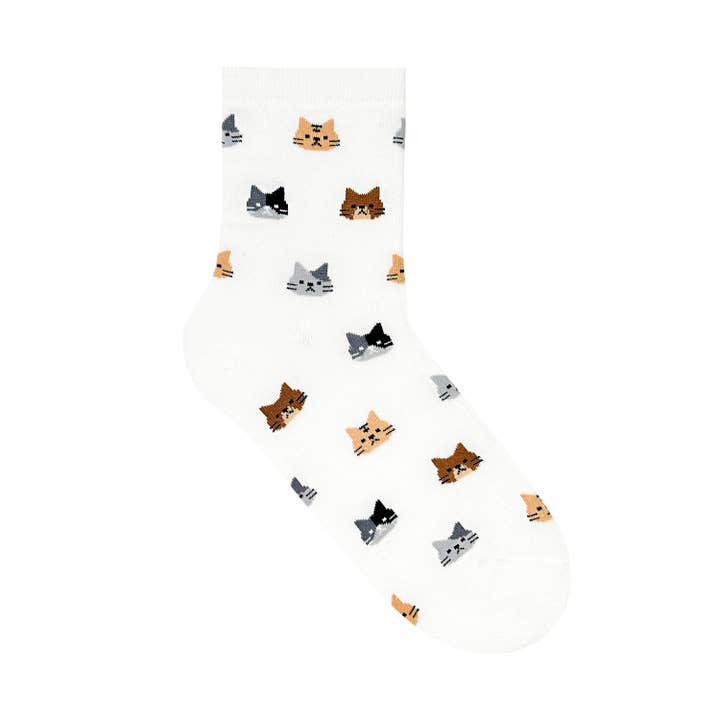 7DAYSSOCKS – Engroshandel Strømper - Dame – Kvinders Crew Cat Friends Strømper