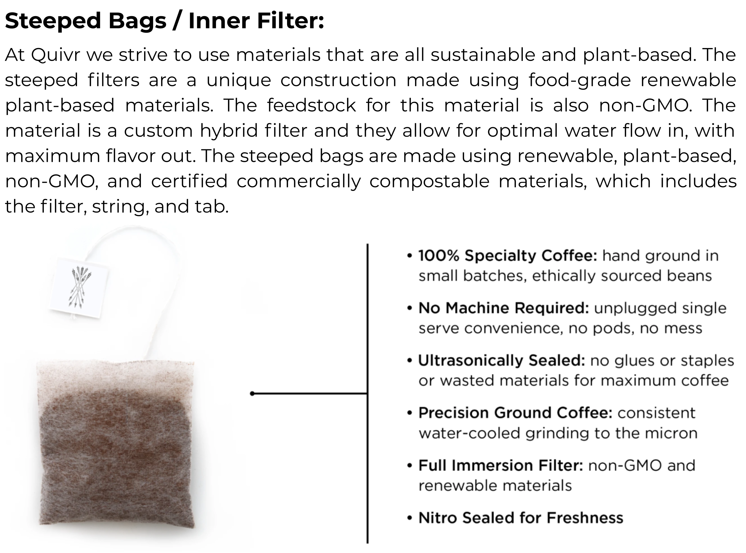 QUIVR - Wholesale Oploskoffie/espresso - Doordrenkte warme koffiezakjes/verpakkingen van 500 stuks in bulk voor eenmalig gebruik7