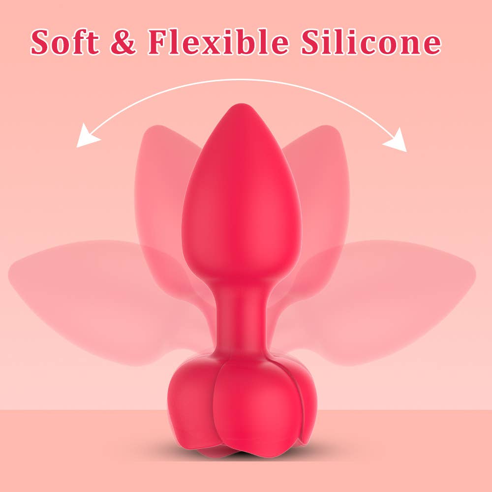 Tourtiwi - Wholesale Sex Toy - Anal Rose Luminous Butt Plug Vibrating Masturbator Sex Toys11