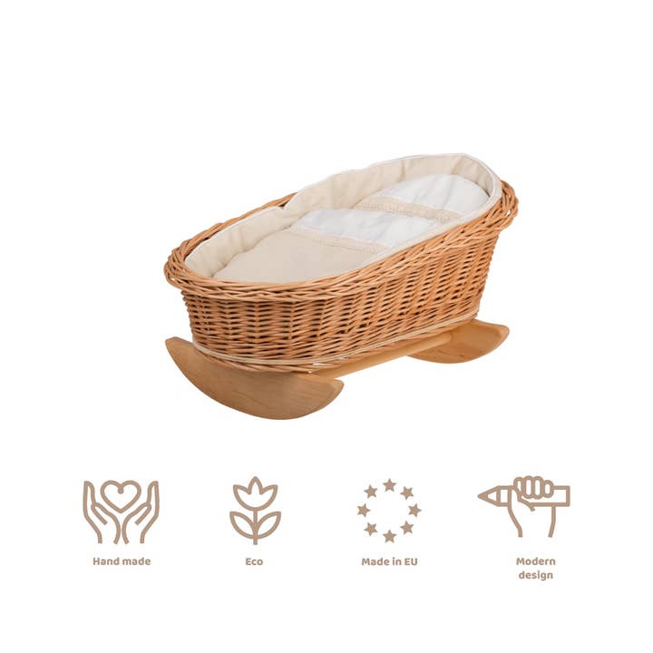 The Wicker Stories - Wholesale Doll Accessory Kit - Kids - Swing Bed For Doll, Wicker Doll Cradle8