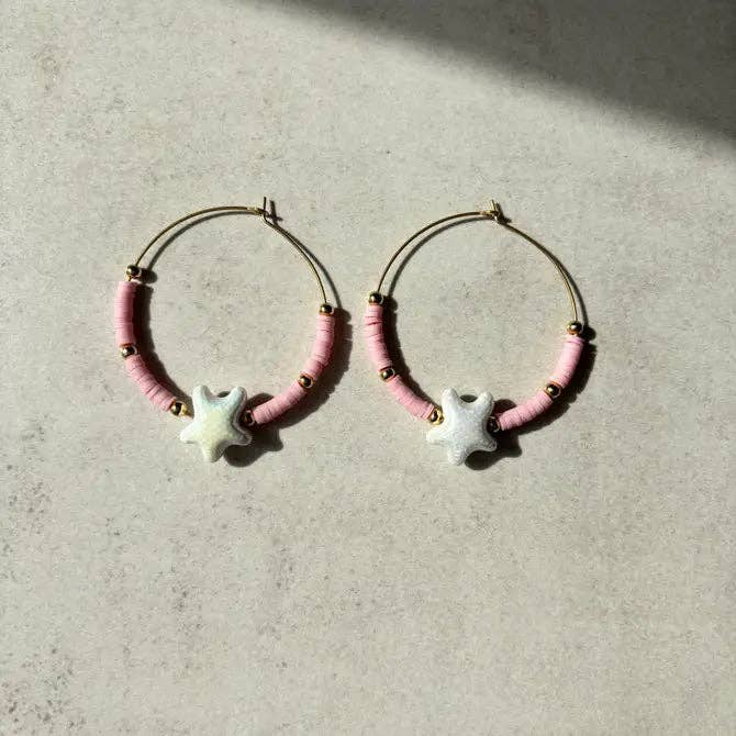 OE! - Wholesale Hoop Earrings - SEA BREEZE - cerchi con stelle marine in ceramica vietrese0