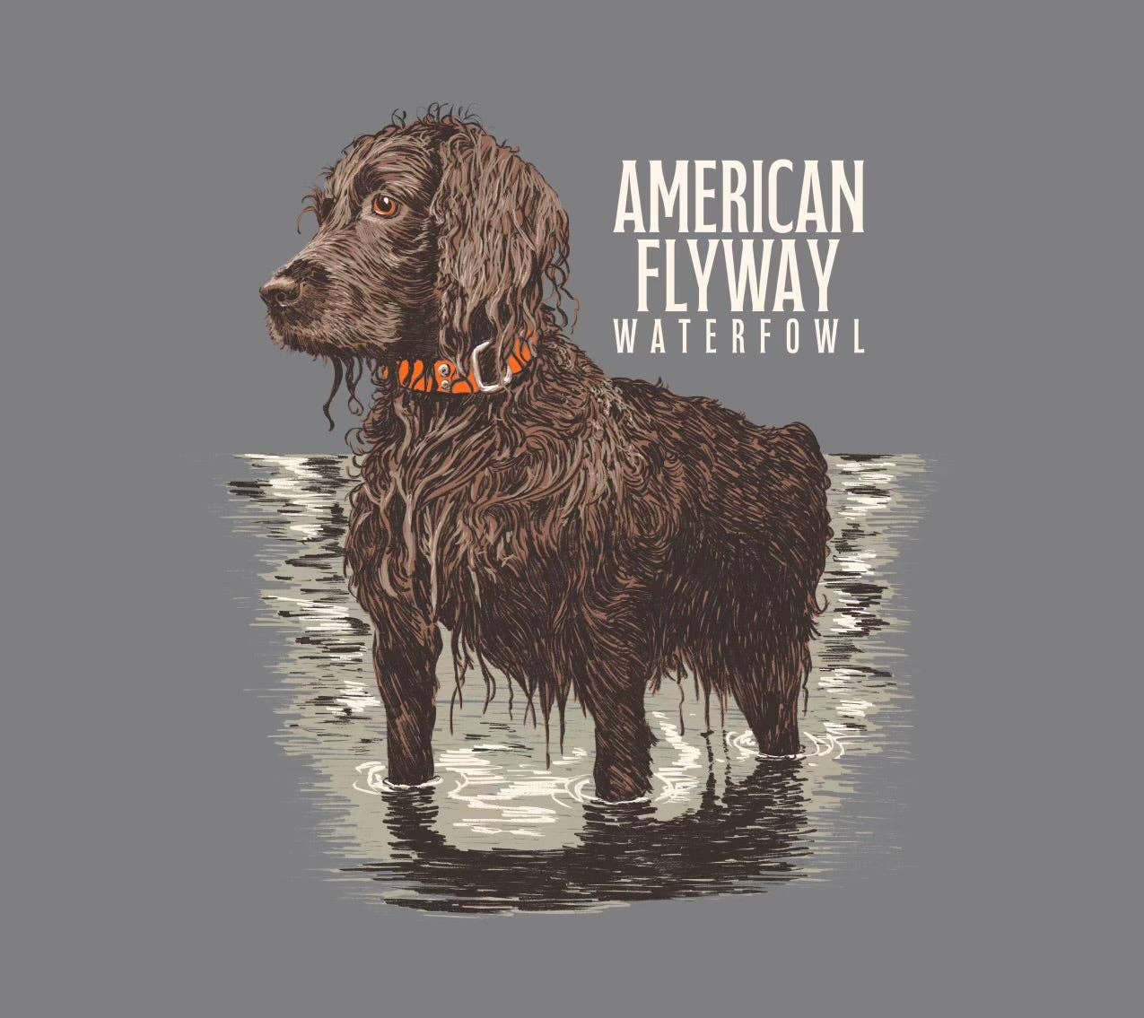 American Flyway Waterfowl – T-shirt estampada - Unissexo por atacado – A T-shirt Boykin1