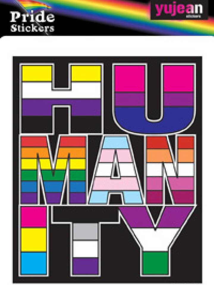 Humanity Pride Sticker 3.5" for wholesale by Sunshine Joy