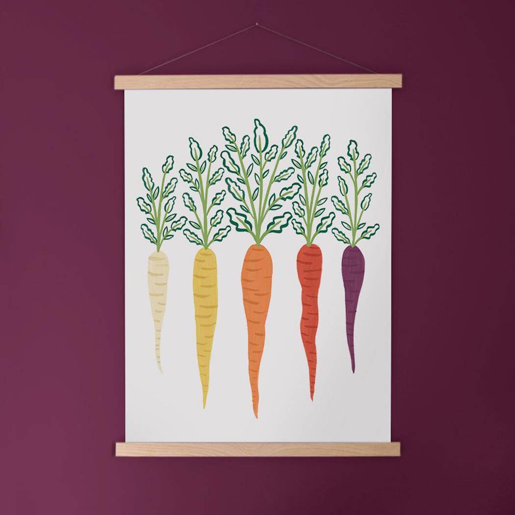 LoveLight Paper - Wholesale Art Print - Rainbow Carrots - Modern Farm Garden Art Print2